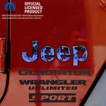 Jeep Emblem Overlay Decals - Blue Flames