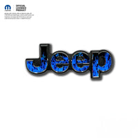 Jeep Emblem Overlay Decals - Blue Flames - Tiny Wrapz