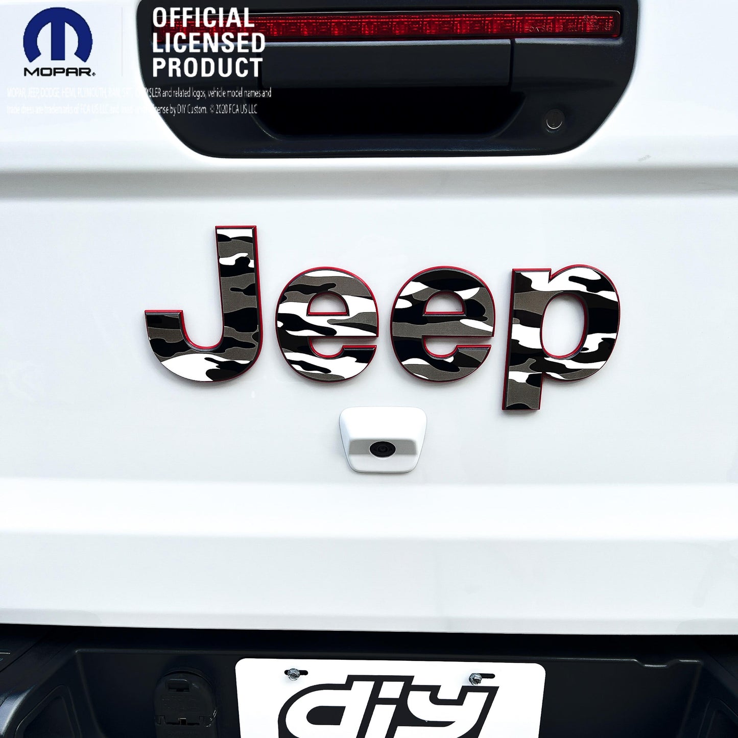 Jeep Emblem Overlay Decals - Grayscale Camo