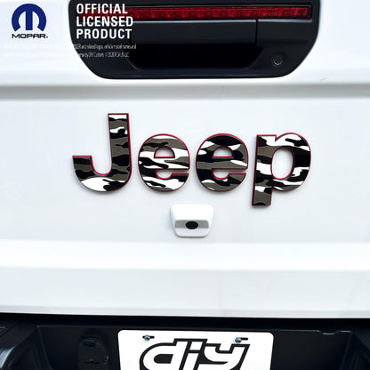 Jeep Emblem Overlay Decals - Grayscale Camo
