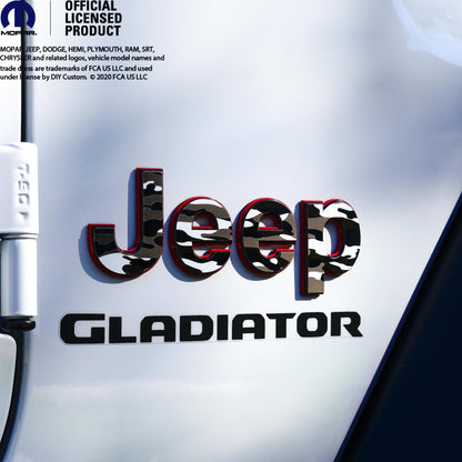 Jeep Emblem Overlay Decals - Grayscale Camo