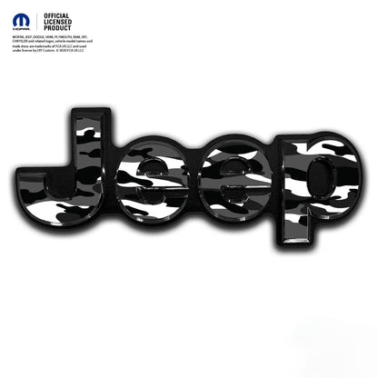 Jeep Emblem Overlay Decals - Grayscale Camo
