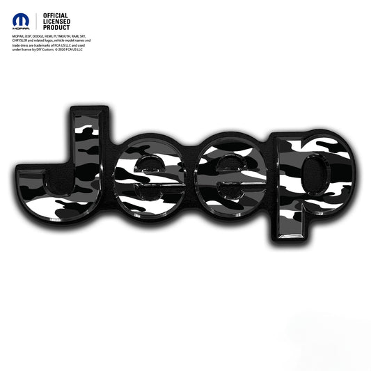 Jeep Emblem Overlay Decals - Grayscale Camo