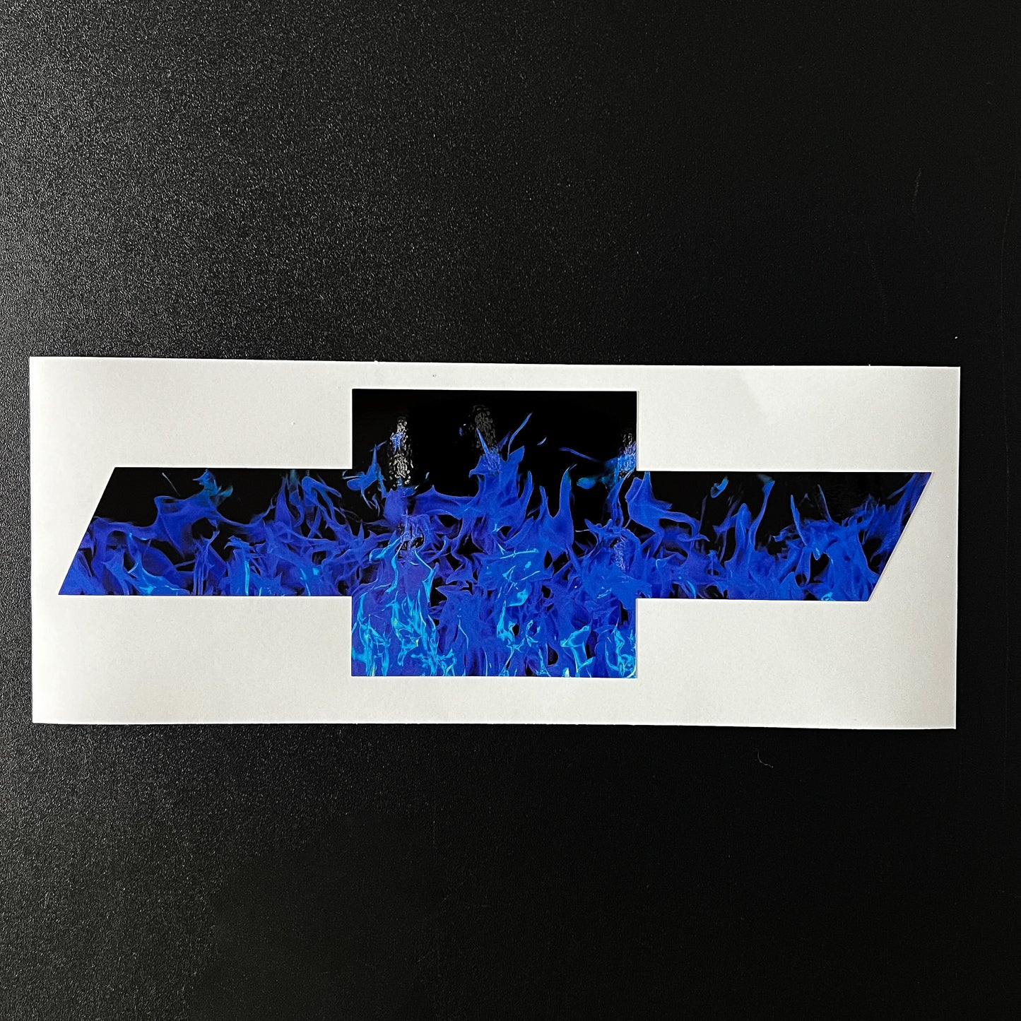 Blue Fire Flames Grill Emblem Overlay Premium Vinyl Decal Fits 2014-2019 Chevrolet Silverado