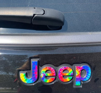 Jeep Emblem Overlay Decals - Tie Dye