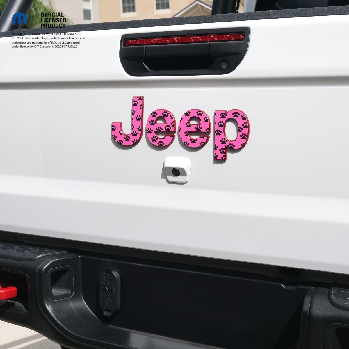 Jeep Emblem Overlay Decals - Dog Paws on Pink - Tiny Wrapz