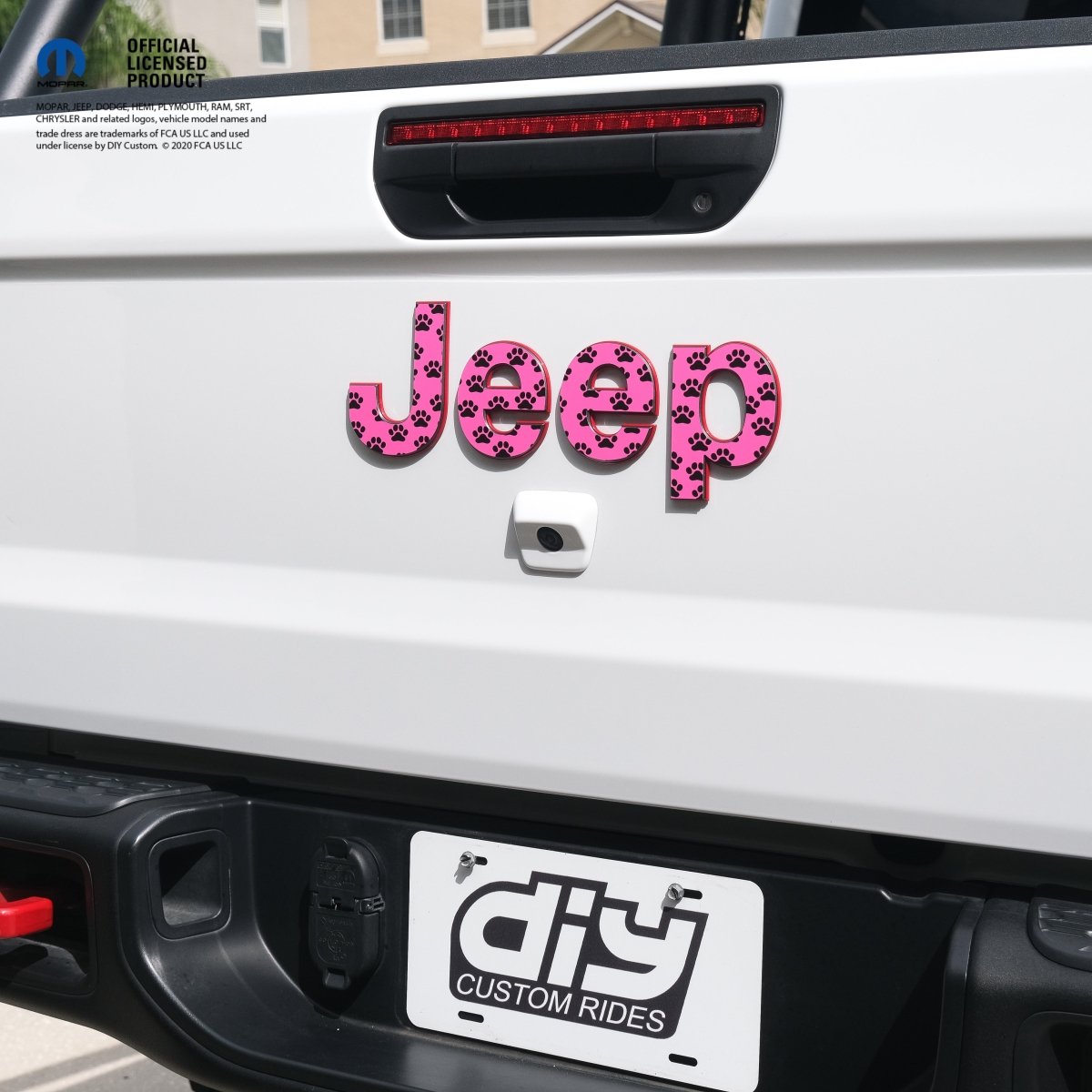 Jeep Emblem Overlay Decals - Dog Paws  Pink Black- Tiny Wrapz