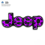 Jeep Emblem Overlay Decals - Dog Paws Purple Black - Tiny Wrapz