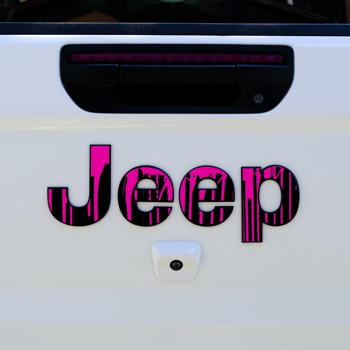 Jeep Emblem Overlay Decals - Dripping Pink - Tiny Wrapz