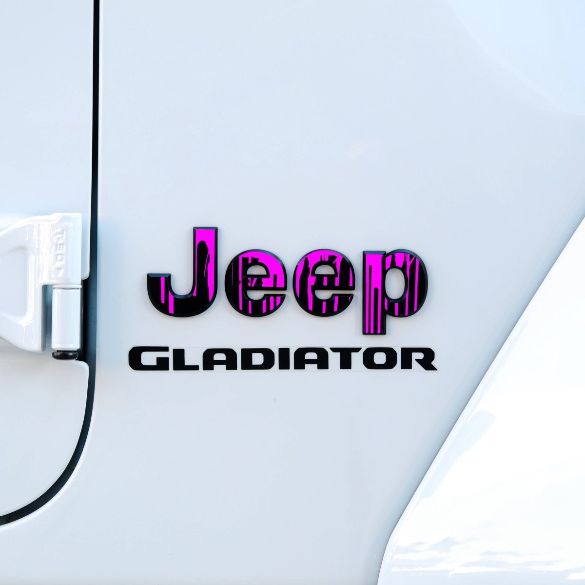 Jeep Emblem Overlay Decals - Dripping Pink - Tiny Wrapz