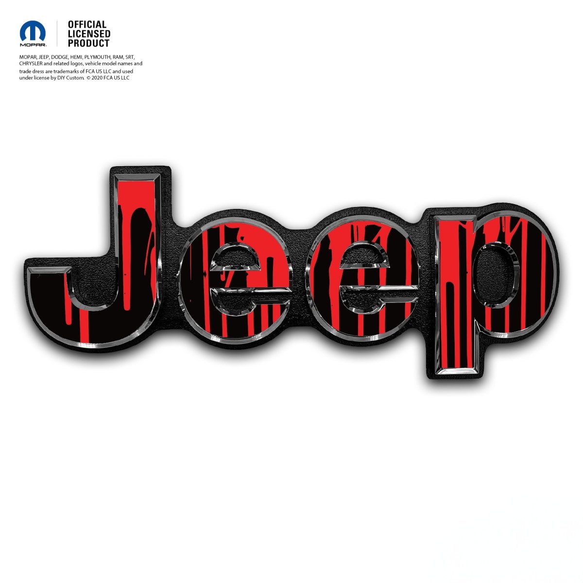 Jeep Emblem Overlay Decals - Dripping Red - Tiny Wrapz