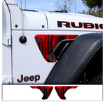 Jeep Fender Vent Decals Pair "Dripping Red" Fits 2018-2026 Wrangler JL & Gladiator - Tiny Wrapz
