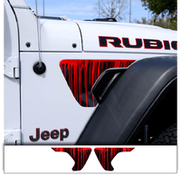 Jeep Fender Vent Decals Pair "Dripping Red" Fits 2018-2026 Wrangler JL & Gladiator - Tiny Wrapz