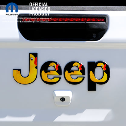 Jeep Emblem Overlay Decals - Ducks on Black