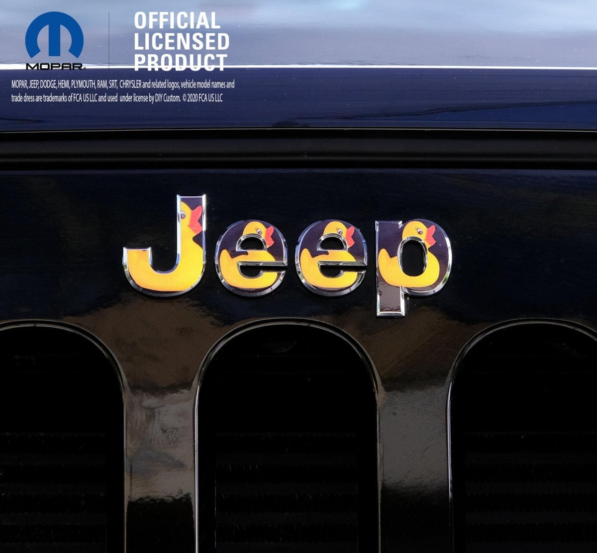 Jeep Emblem Overlay Decals - Ducks on Black - Tiny Wrapz