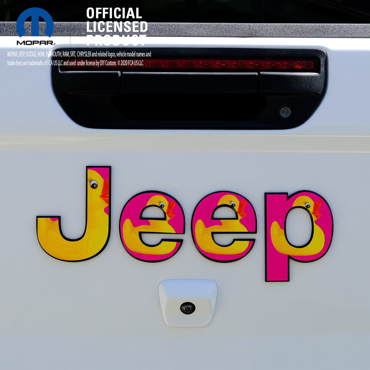 Jeep Emblem Overlay Decals - Ducks On Pink