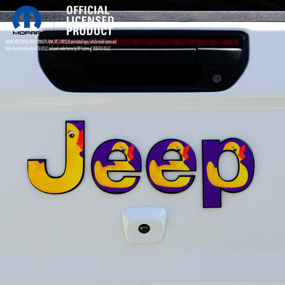 Jeep Emblem Overlay Decals - Ducks On Purple