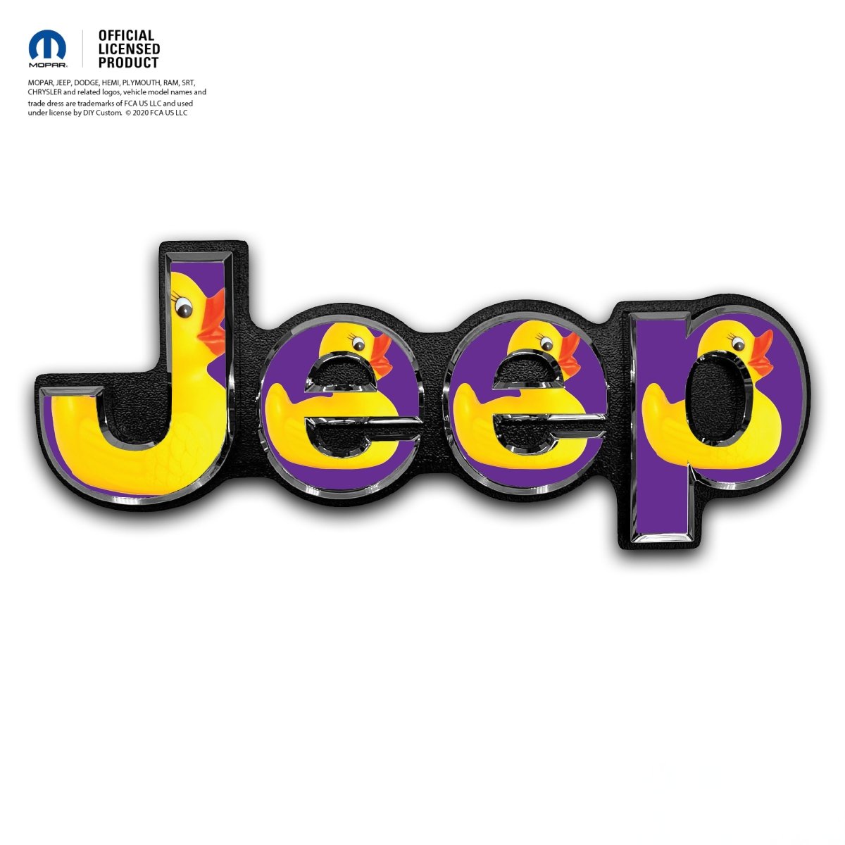 Jeep Emblem Overlay Decals - Ducks On Purple