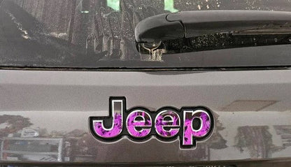 Jeep Emblem Overlay Decals - Pink Sunset