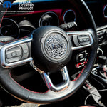 Jeep Wrangler JK Steering Wheel Circle Grayscale Leopard Vinyl Decal Sticker 2007-2017 - Tiny Wrapz