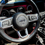 Jeep Wrangler JK Steering Wheel Circle Grayscale Leopard Vinyl Decal Sticker 2007-2017 - Tiny Wrapz