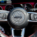 Jeep Wrangler JK Steering Wheel Circle Grayscale Leopard Vinyl Decal Sticker 2007-2017 - Tiny Wrapz