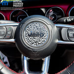 Jeep Wrangler JK Steering Wheel Circle Grayscale Leopard Vinyl Decal Sticker 2007-2017 - Tiny Wrapz