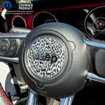Jeep Wrangler JK Steering Wheel Circle Grayscale Leopard Vinyl Decal Sticker 2007-2017 - Tiny Wrapz