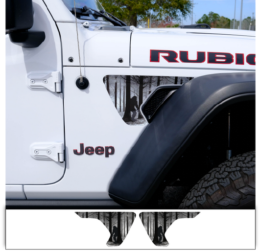 Jeep Fender Vent Decals Pair "Big Foot" Fits 2018-2026 Wrangler JL & Gladiator
