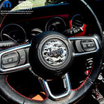 Jeep Wrangler JL Gladiator Steering Wheel Circle Grayscale Camo Vinyl Decal Sticker - Tiny Wrapz