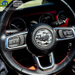 Jeep Wrangler JL Gladiator Steering Wheel Circle Grayscale Camo Vinyl Decal Sticker - Tiny Wrapz