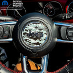 Jeep Wrangler JL Gladiator Steering Wheel Circle Grayscale Camo Vinyl Decal Sticker - Tiny Wrapz