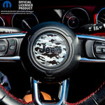 Jeep Wrangler JL Gladiator Steering Wheel Circle Grayscale Camo Vinyl Decal Sticker - Tiny Wrapz