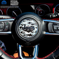 Jeep Wrangler JL Gladiator Steering Wheel Circle Grayscale Camo Vinyl Decal Sticker - Tiny Wrapz