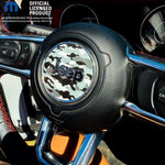 Jeep Wrangler JL Gladiator Steering Wheel Circle Grayscale Camo Vinyl Decal Sticker - Tiny Wrapz