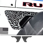 Jeep Fender Vent Decals Pair "Grayscale Leopard" Fits 2018-2026 Wrangler JL & Gladiator - Tiny Wrapz
