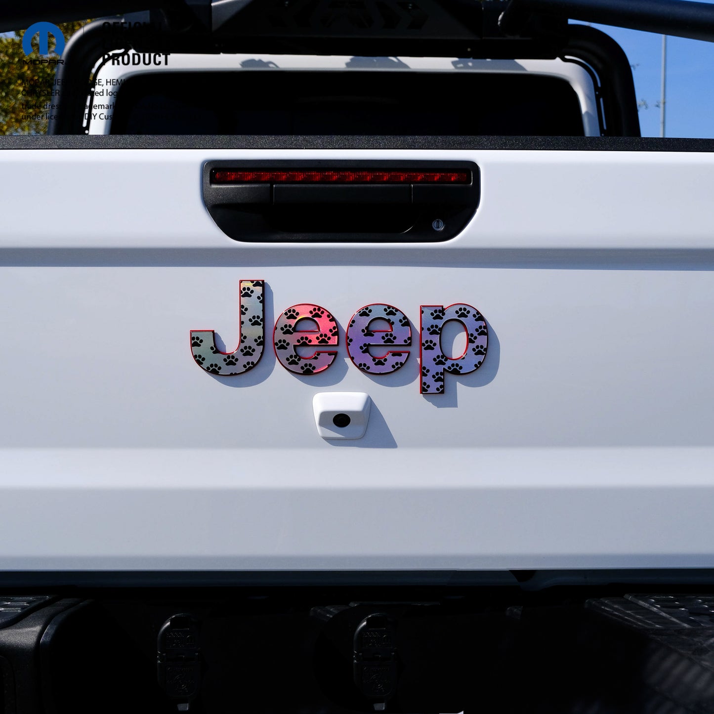 Holographic Jeep Emblem Overlay Decals - Dog Paws