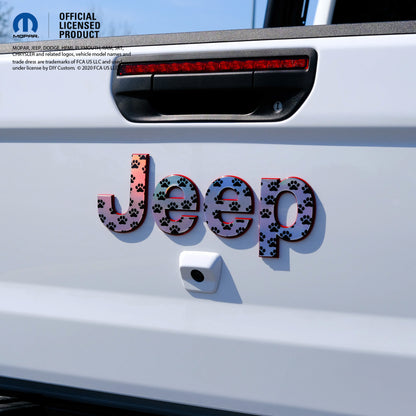 Holographic Jeep Emblem Overlay Decals - Dog Paws