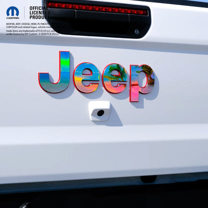 Holographic Jeep Emblem Overlay Decals - The Beach