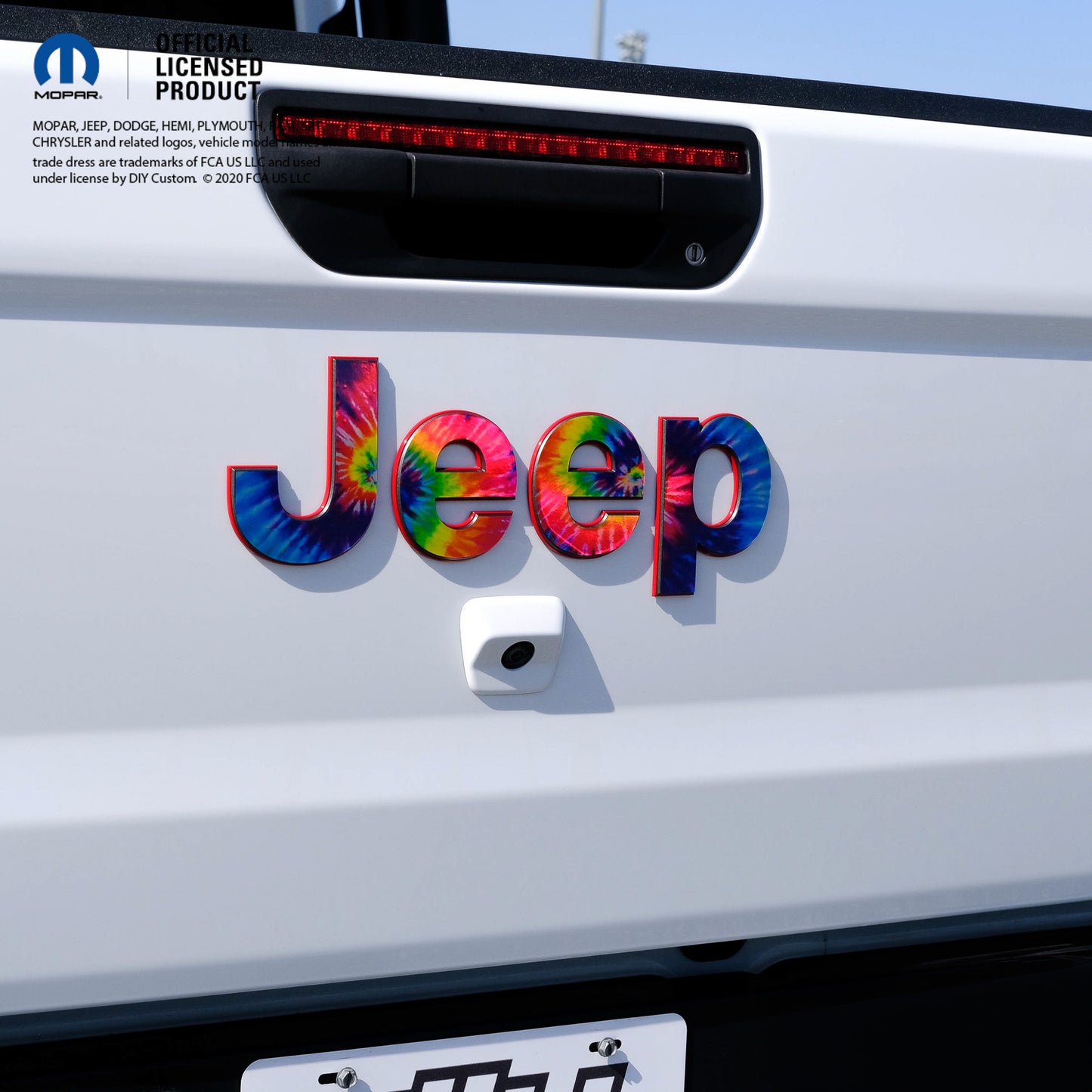 Holographic Jeep Emblem Overlay Decals - Tie Dye