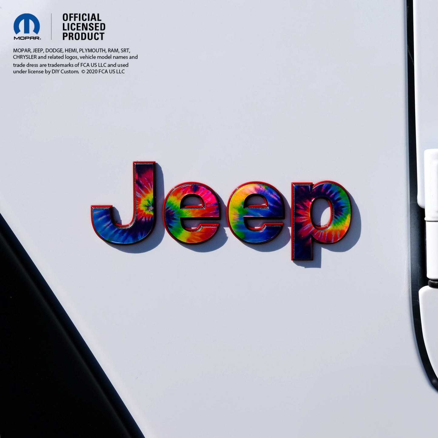 Holographic Jeep Emblem Overlay Decals - Tie Dye