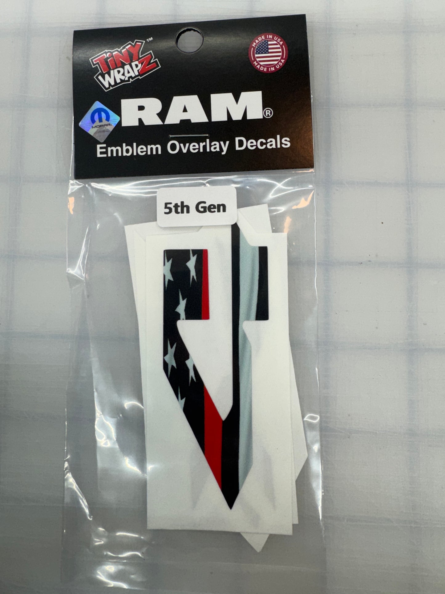 RAM 4x4 Emblem Overlay Decals Thin Red Line AMERICAN FLAG Fits 2009-2026 1500-5500