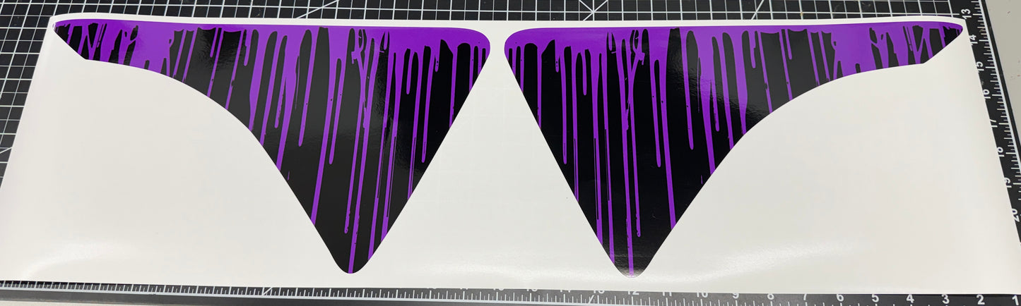 Jeep Fender Vent Decals Pair "Dripping Purple" Fits 2007-2017 Wrangler JK