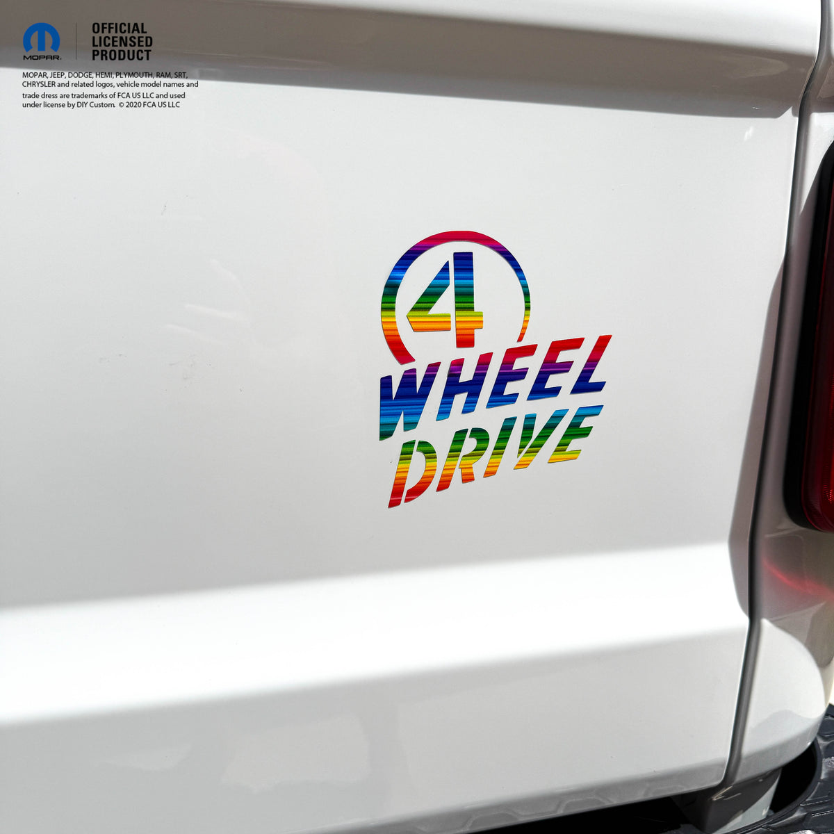 4 Wheel Drive Decal Rainbow Print- Fits All Jeeps