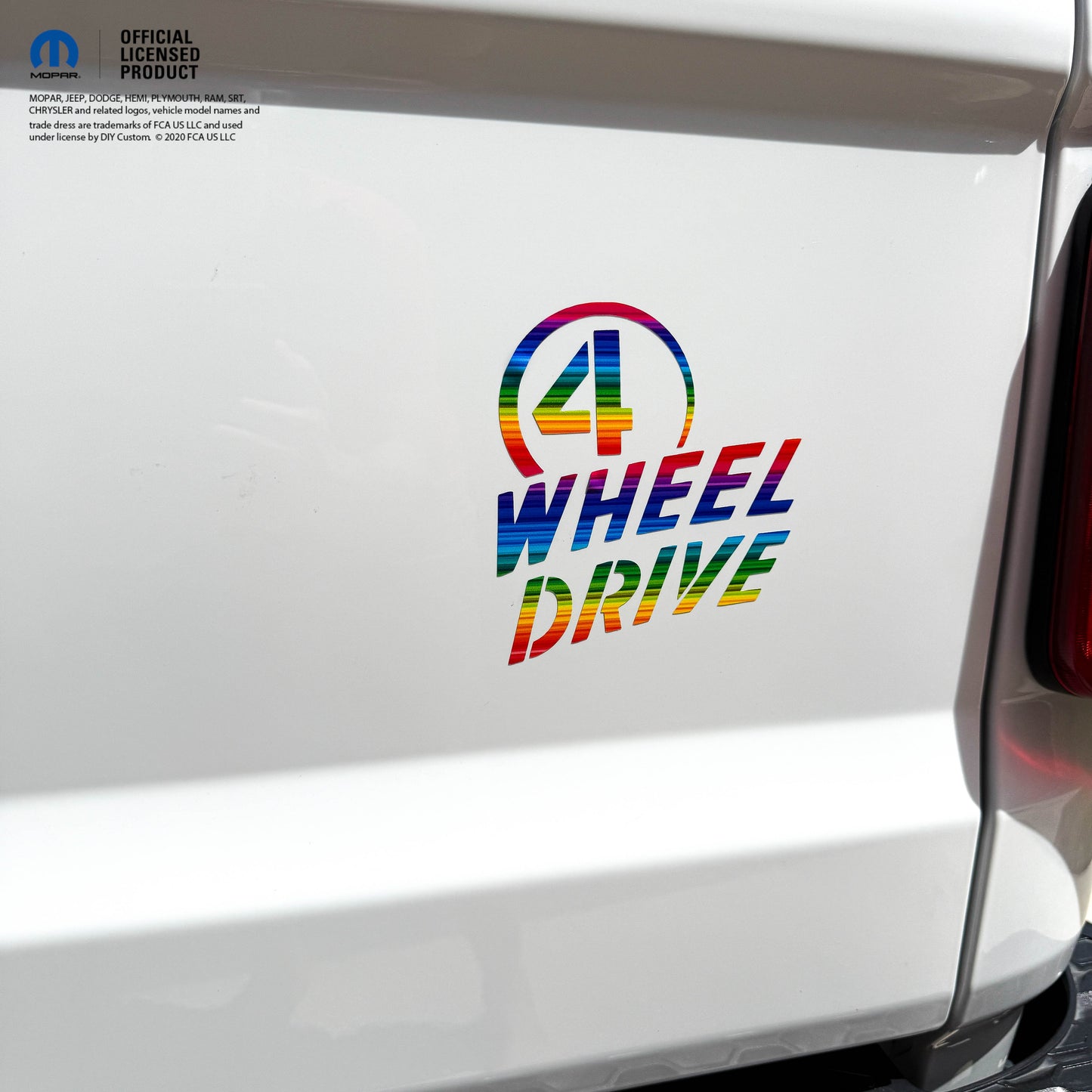 4 Wheel Drive Decal Rainbow Print- Fits All Jeeps