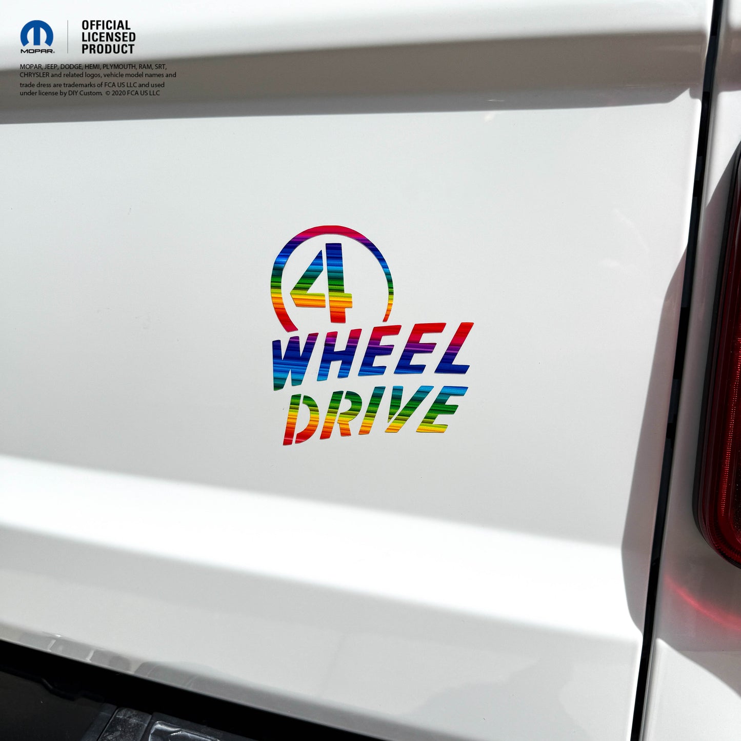 4 Wheel Drive Decal Rainbow Print- Fits All Jeeps