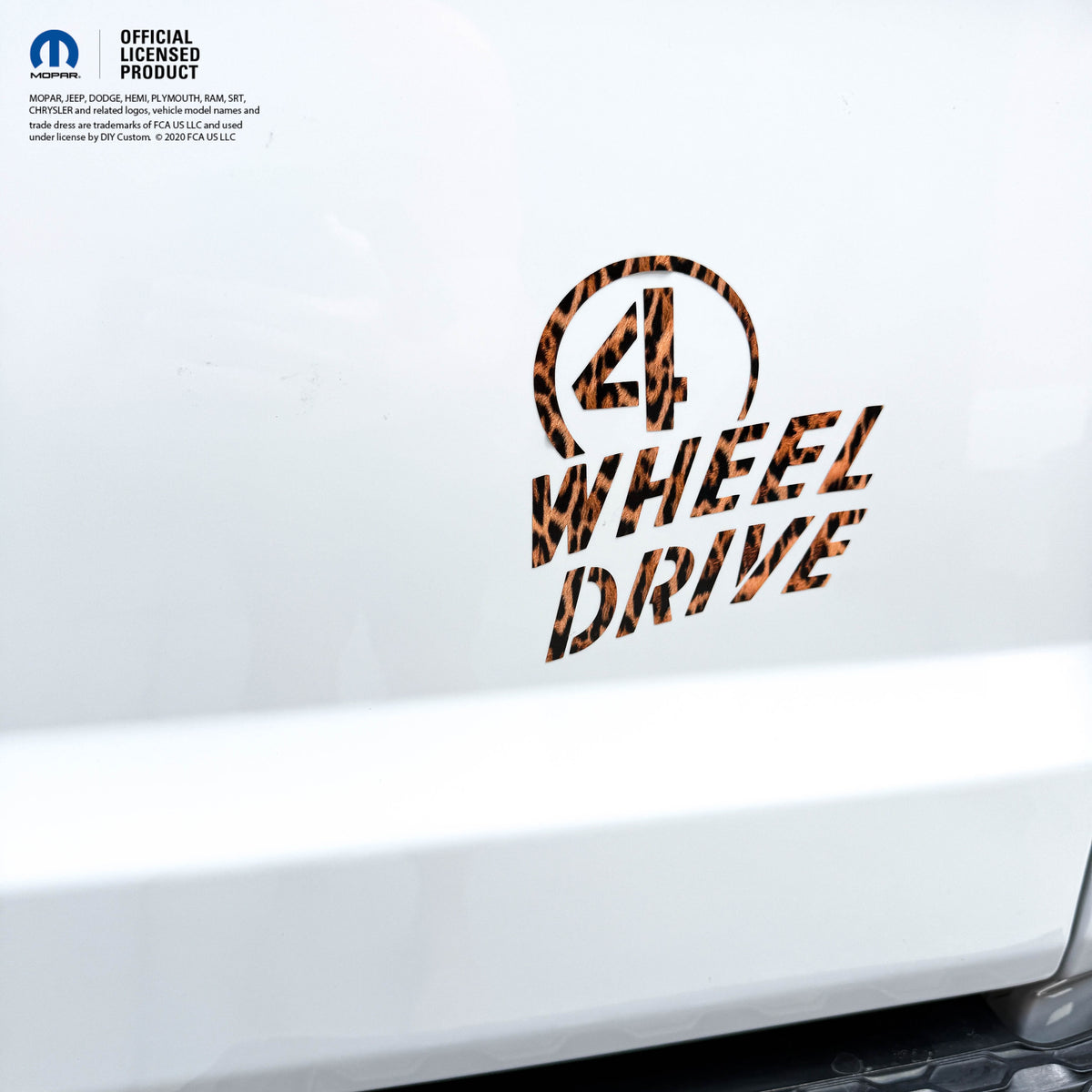 4 Wheel Drive Decal - Leopard Print- Fits All Jeeps
