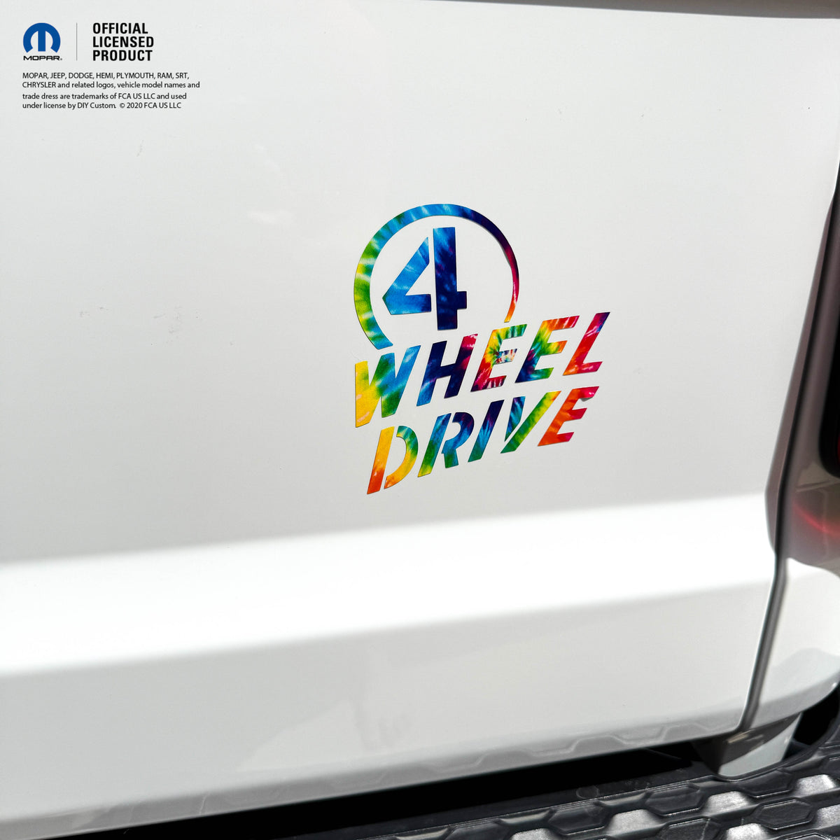 4 Wheel Drive Decal - Tie Dye- Fits All Jeeps