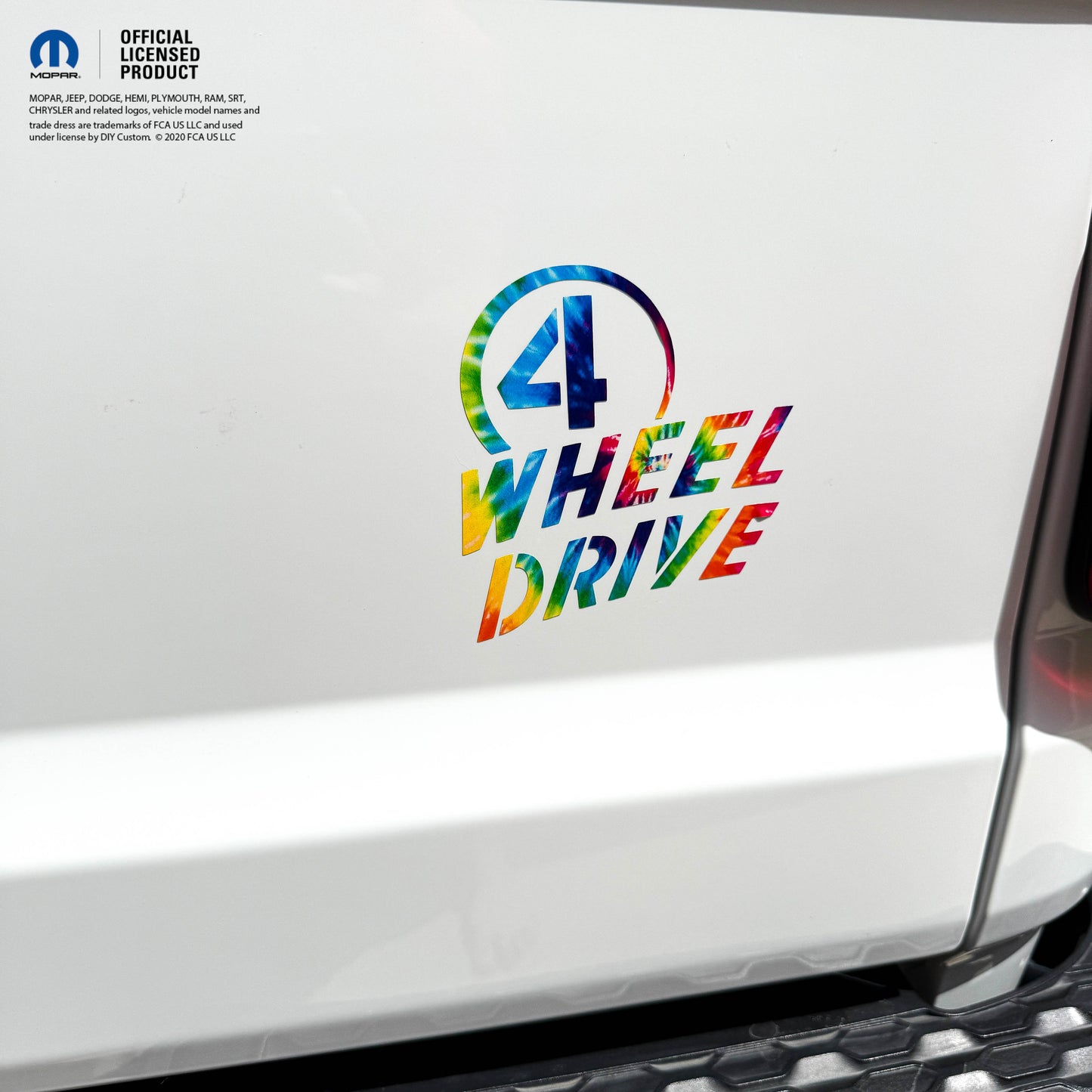 4 Wheel Drive Decal - Tie Dye- Fits All Jeeps