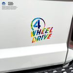 4 Wheel Drive Decal - Tie Dye- Fits All Jeeps